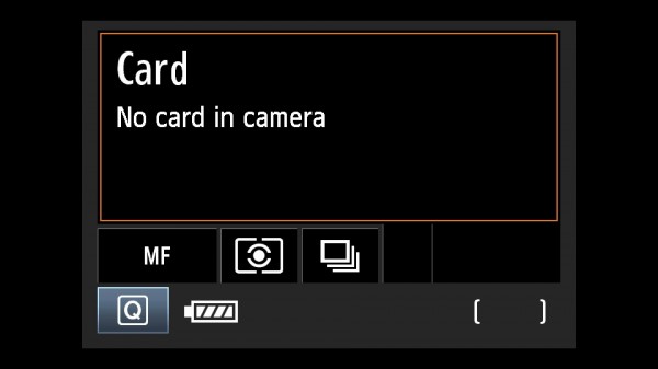 No card in camera so it won't take pictures