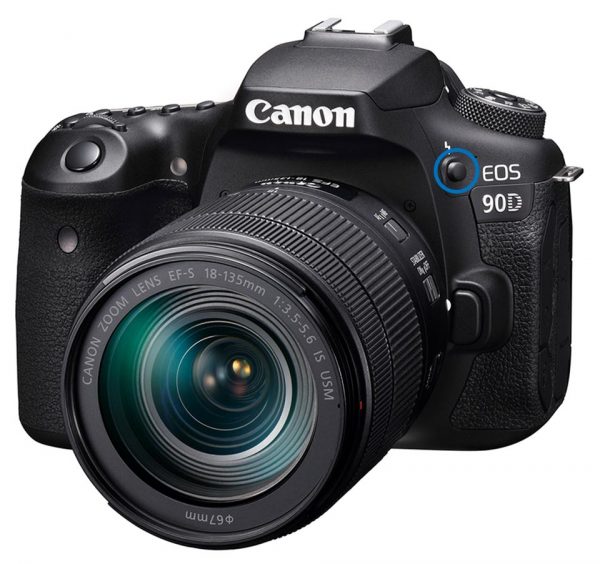 EOS 90D flash button