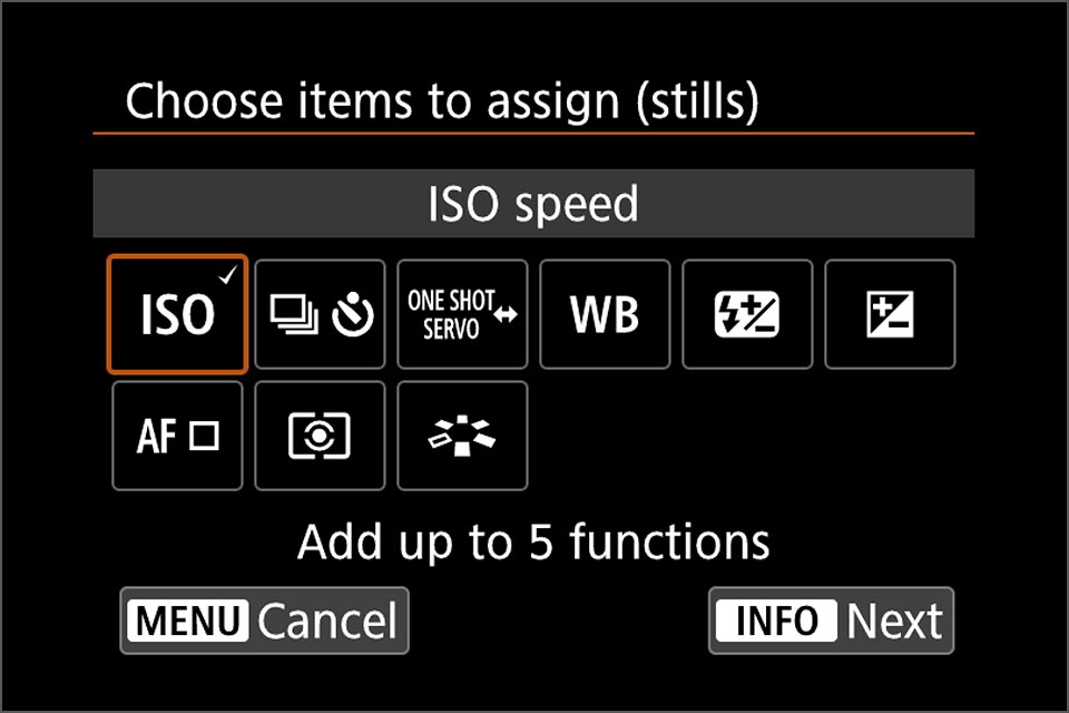 EOSR M-Fn button customisation