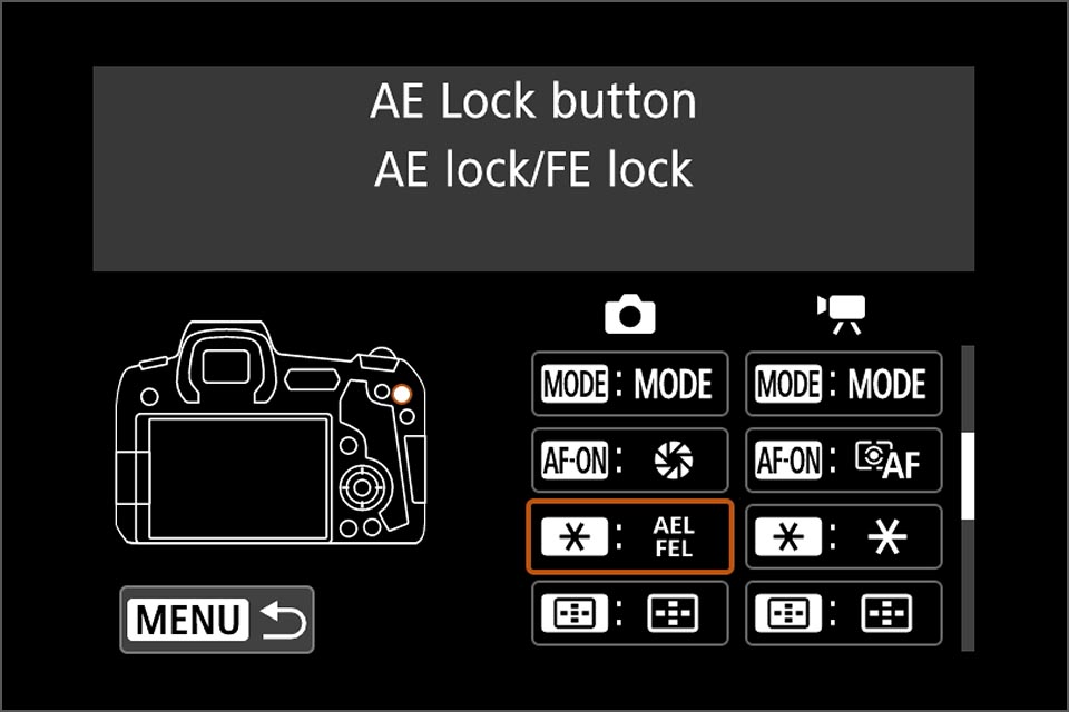 EOS R custom button for flash exposure lock