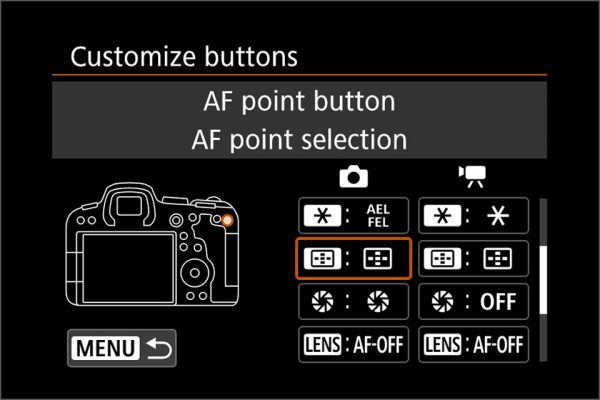 EOS R5 / EOS R6 autofocus controls
